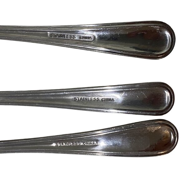 Stainless Steel Soup Spoon Lot of 9 Clean Line Design Thanksgiving Dining - Picture 4 of 6